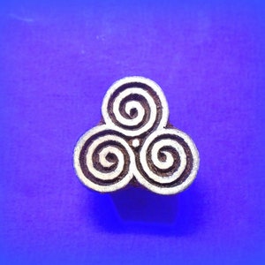 Swirl Spiral Magic Symbol Pottery Stamp Hand Carved Clay Fabric Indian Wood  Print Block
