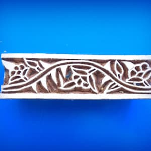 Border Vine Wood Pottery Stamp Floral Hand Carved Indian Print Block
