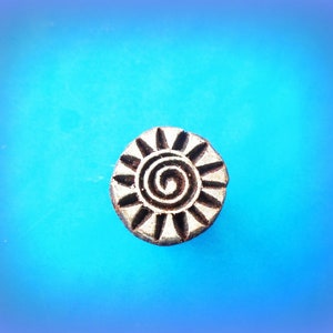 Small Spiral Wood Stamp Hand Carved Fabric Textile Pottery Print Block SMBX2