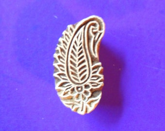 Paisley Wood Stamp Hand Carved Indian Printing Block (P11)