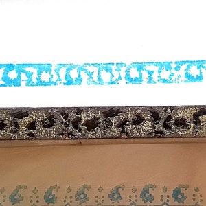 Antique Vintage Wood Abstract Textile Clay Border Stamp Hand Carved Old Indian Printing Block VBX1
