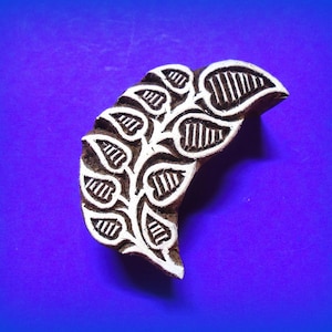 Leaf Hand Carved Wood Textil  Stamp Leaves Sprig Pottery Clay Fabric Batik Soap Indian Print Block