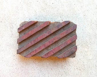 Lines Antique Vintage Large Wood Textile Clay pottery Stamp Hand Carved Old Indian Print Block (VBX5)