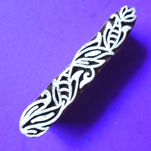 Border Wood Stampfor Textile, Fabric, pottery, clay Abstract Leaf Hand Carved Indian Print Block (B40)