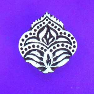 Hand Carved Art Nouveau Stamp Wood  Indian Print Block for Pottery Textile