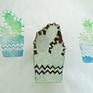 Bloque de tela textil con estampado indio de arcilla batik de cactus tallado a mano en madera