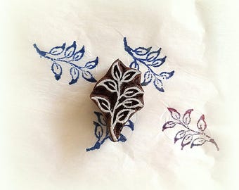Leaf Leaves Wood Pottery Clay Textile Pottery Stamp Hand Carved Indian Print Block