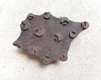 Antique Vintage Large Wood Texile Clay Abstract Stamp Hand Carved Old Indian Print Block (VBX3)
