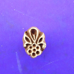 Small Lotus Wood Henna Pottery Fabric Paper Stamp Hand Carved Indian Print Block