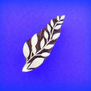 Leaf Leaves Wood Pottery Clay Textile Stamp Hand Carved Indian Print Block