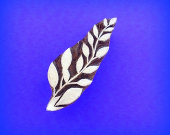 Leaf Leaves Wood Pottery Clay Textile Stamp Hand Carved Indian Print Block