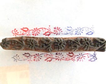 Skinny Scroll Antique Vintage Border Wood Textile Clay Pottery Stamp Hand Carved Old Indian Print Block VBX1