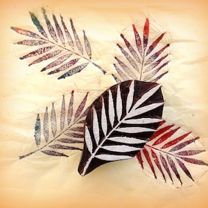 Leaf Leaves Wood Pottery Clay Textile Stamp Hand Carved Indian Print Block