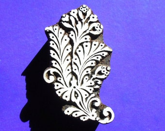 Hand Carved Art Nouveau Floral Clay Pottery Textile Fabric Wood  Indian Print BlockStamp