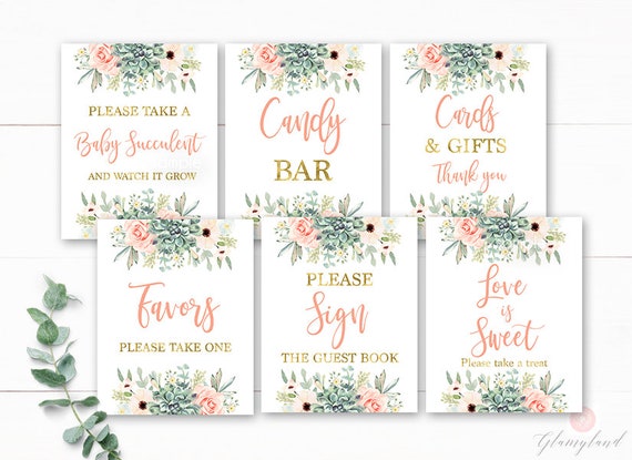 peach bridal games date ideas card succulent bridal shower sign Date night ideas sign coral instant download