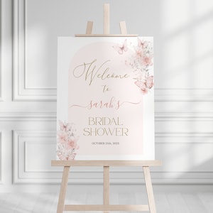 Lifetime of butterflies bridal shower Welcome sign, Butterfly Bridal Shower sign, Butterflies editable Welcome sign