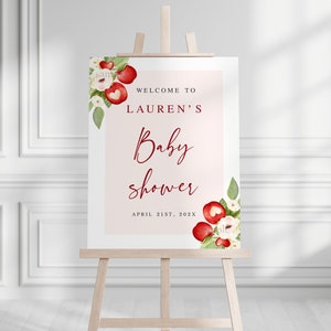 Apple Baby Shower Welcome Sign: Editable Template (18x24, 24x36)