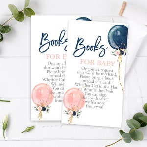 Baby Name Suggestion sign and card, Gender Reveal Game, floral balloons Pink and navy Blue Baby shower card, instant download image 9