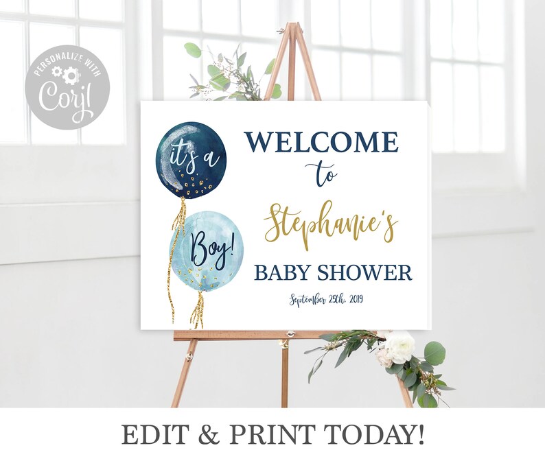 Virtual Baby Shower Invitation Boy Editable Invitation Etsy