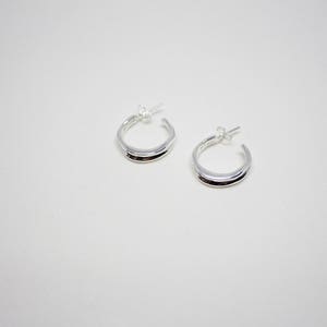 silver hoops, solid sterling silver earrings, modern earrings, organic earrings, contemporary earrings, fashion earrings, minimalist earring image 7