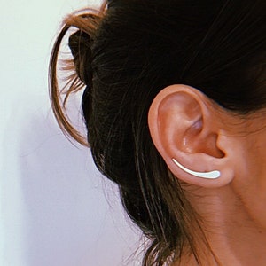 Perno per orecchini ad ala, orecchini a clip, orecchini a polsino, orecchini minimalisti in argento sterling, orecchini minimalisti e moderni