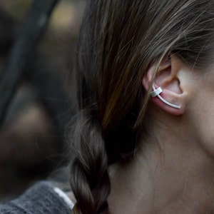 Ear crawler/ Minimalist earring/ Modern earring/ Contemporary earring/ Ear cuff/ Sterling silver ear climber/ One piece unique earring/ Gift image 6