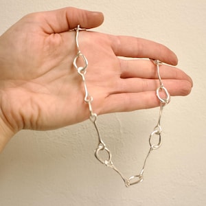 Sterling silver handmade unisex chain/ Unique design organic chain/ Statement necklace/ Recycled sterling silver 925 chain