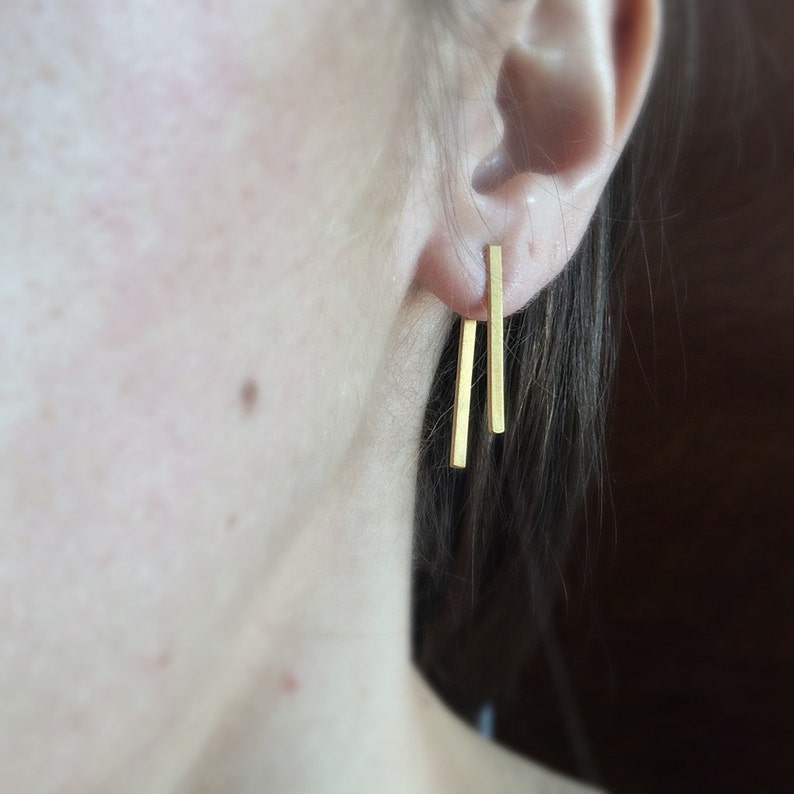 Sterling Silverr Ear Jackets Gold Palted Ear Jackets Etsy