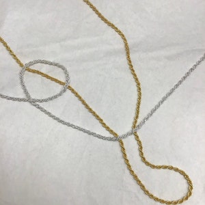 Vintage sterling silver chain/ Twisted long silver chain/