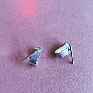 Sterling silver ear jackets, minimalist ear jackets, panoply inspired earrings, simple earrings, geometric earrings