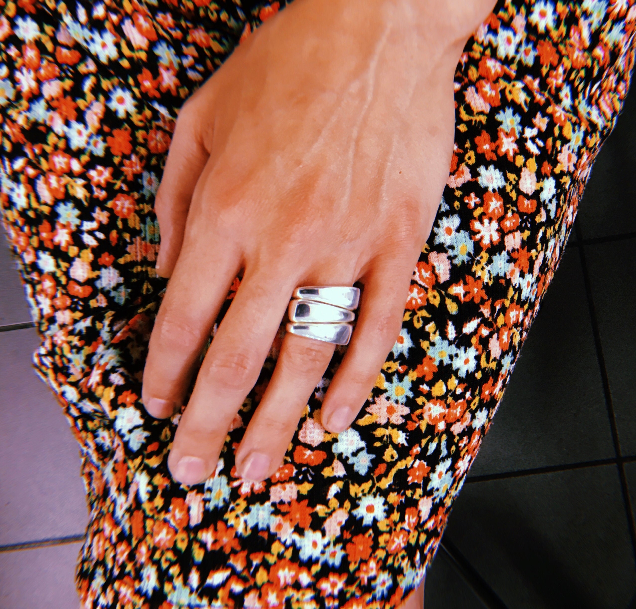 Bold Irregular Silver Ring/ Sterling Silver Chunky Ring
