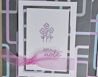 Handgemachte Grußkarten mit Blumenmuster: Geometrisches Design, 4er-Set