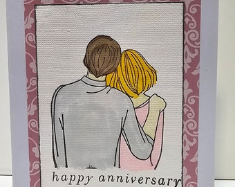 Handmade Happy Anniversary greeting card