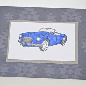 Handgemachte Sportwagen Geburtstagskarte für Männer und Frauen - 10 x 14 cm - Umschlag inklusive - kostenloser Versand - Option für Männer oder Frauen