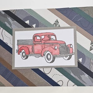 Cartão de aniversário de caminhão antigo para homens, masculino