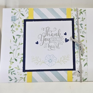 Tarjeta de agradecimiento sincera - Interior en blanco - Cartulina de alta calidad - Papeles estampados - Funda protectora - Sobre de cartón