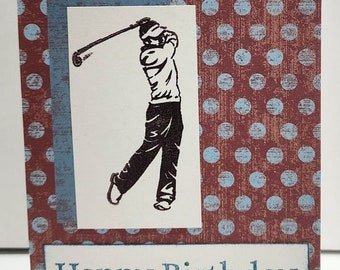 Handmade Golfing Birthday Card, Golf Lover Greeting Card, Golf Theme, Sports Gift, Golfer Gift