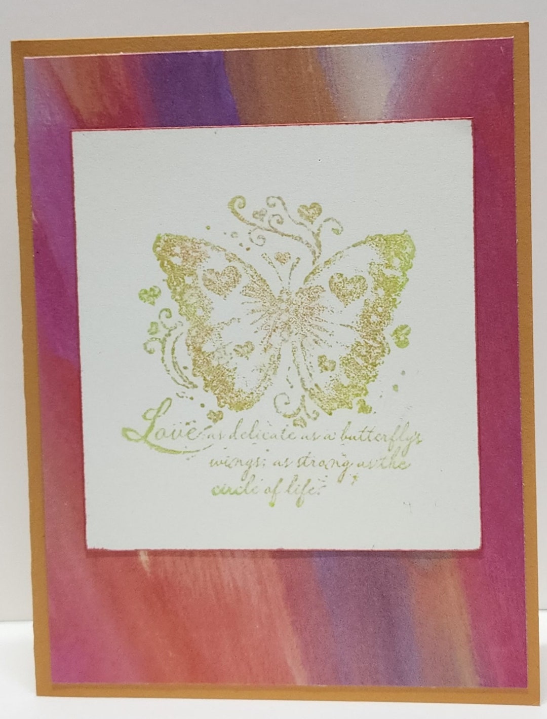 Handmade Butterfly Anniversary Card, Greeting Card, Blank Inside