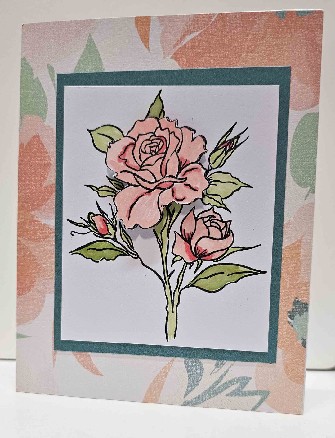 Handmade Rose Greeting Card, Wedding Card, Anniversary Card, Blank ...