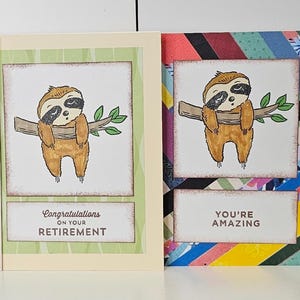 Cartões de felicitações artesanais para preguiças - Aposentadoria, Desculpas, Aniversário, Aguente firme - Envelope incluso - Frete grátis - 4,25 x 5/5 polegadas