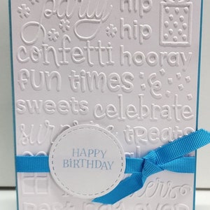 Cartão de aniversário feito à mão em relevo, cartão de felicitações, interior em branco, presente de aniversário exclusivo