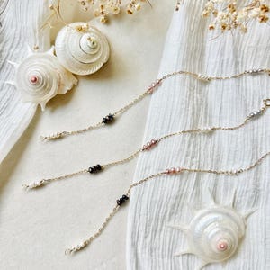 Multicolor Pearl Bracelet, Dainty Pearl Bracelet, Chain Bracelet, 14k Gold Filled or Sterling Silver