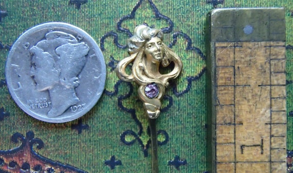 Fabulous, Gold Filled, Art Nouveau Stick Pin. - image 4