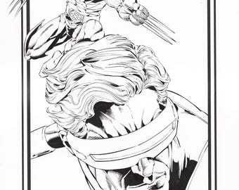 The X-Men Wolverine & Cyclops! 11"X17" limited edition autographed print.