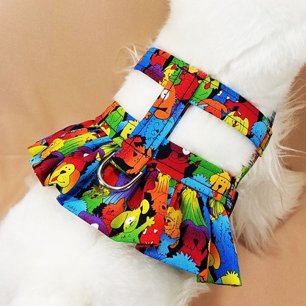 Dog Harness - Bright Dogs Fancy Ruffle Easy-On Harness - 9 Sizes