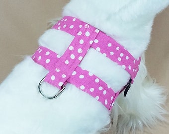 Dog Harness - Pink Dot Easy-On Dog Harness - 9 Sizes