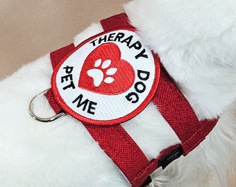 Therapy Dog Harness - Red Solid Easy-On Harness - 9 Sizes