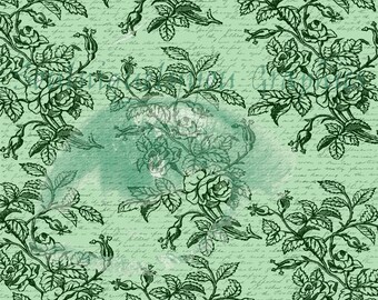 BRIGHT Patterned Rose (5 Color Set) 12x12 inch Scrapbook Paper, Journal Kit, Glue Book, Flow Journal, Smash Book, Journal