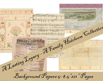Lasting Legacy: Background Pages Junk Journal Digital Kit