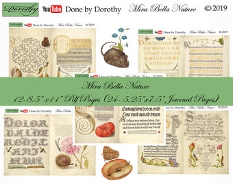 Mira Bella Nature Journal Pages - Junk Journal - Journal Kit - Writing Journal - Junk Journal Kit- Smash Book- Glue Book